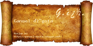 Gansel Ágota névjegykártya